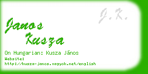 janos kusza business card