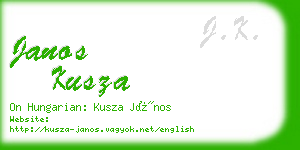 janos kusza business card